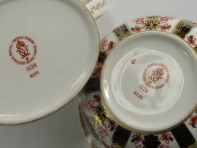 A Royal Crown Derby porcelain Old Imari cream jug, and sugar bowl, 1983 and 1980 respectively, printed marks, jug a second. - 2