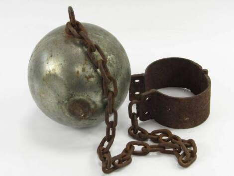 A prisoner's metal ball and chain.