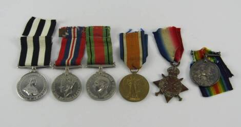 A Great War medal trio, to Pte A Cooch ASC, M2-031840, comprising 1914-15 Star, War and Victory Medals, together with a 1939-45 War and Defence Medals and a Service Medal of the Most Venerable Order of St John of Jerusulem.