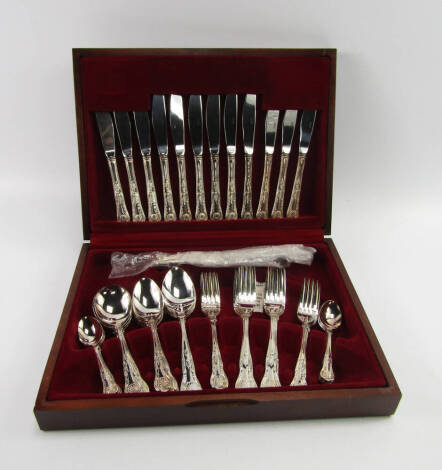 A Viners canteen of Kings pattern silver plated cutlery.