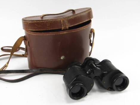 A pair of Barr & Stroud 8x30 extra wide angle binoculars, cased with Newmarket Race Club member cards.