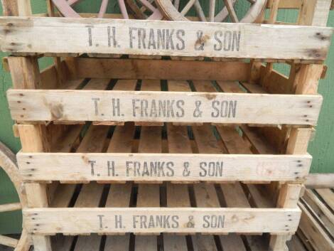 Five potato crates, marked T H Franks & Son.