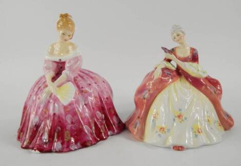 Two Royal Doulton figures of Wistful HN2396 and Victoria HN2471.