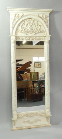 A French design painted pier glass, 180cm high x 66cm wide