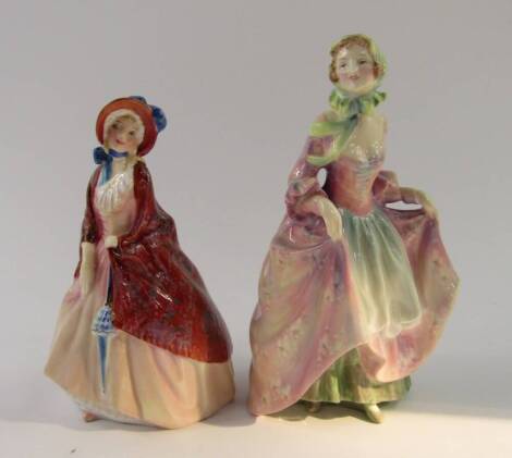 Two Royal Doulton figures of Paisley Shawl HN1988 and Suzette HN2026.