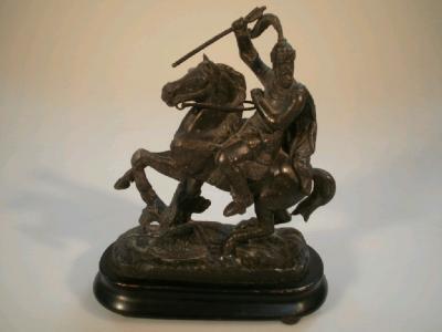 A pair of 19thC spelter figures