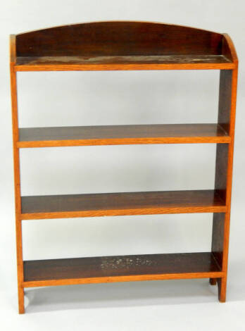 An oak open bookcase, 74cm wide