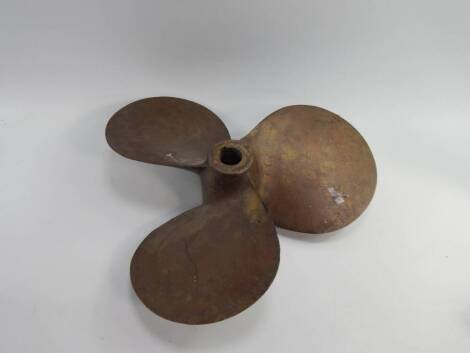 A three fin marine propeller, 45cm diameter.