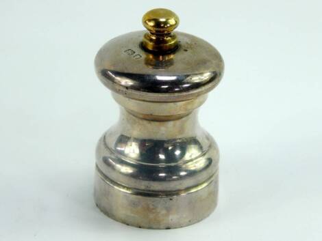 A silver pepper mill, London 1973, boxed.