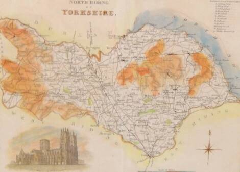 T L Murray. Map of Rutlandshire, published London 1830, 36cm x 45.5cm, together with a map of Staffordshire, 26.5cm x 20cm and another of the North Riding of Yorkshire, 19cm x 24.5cm, (3).