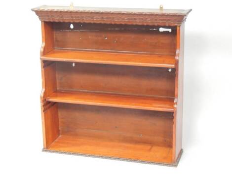 A Victorian mahogany waterfall bookcase, 94cm wide, 90cm high