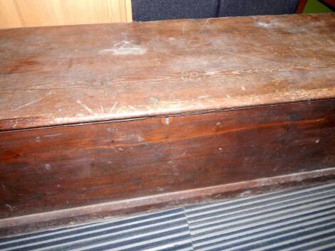 A large Victorian pine lodging box, 230cm wide