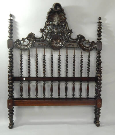 A principally 19thC continental barleytwist bedstead.