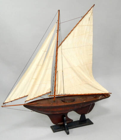 A model sailing boat, 106cm long.