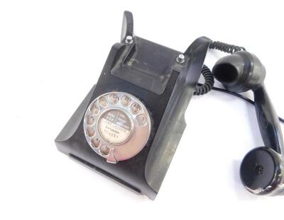 A 1960s black Bakelite GPO 332L telephone, with drawer, Leicester 704031, FWR67/2. - 3