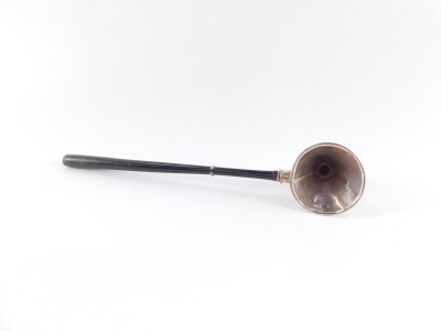 A silver candle snuffer, of conical form, with a turned ebony handle, Birmingham 1991, 22cm wide. - 3