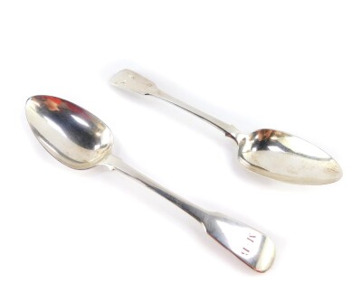 A pair of George III silver table spoons, initial engraved, James Beede, London 1815, 4.3oz.