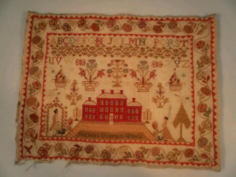 A 19thC silk needlework sampler