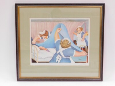 Beryl Cook (1926-2008). Angels (Nurses), lithographic print, signed, blind stamp, published by The Alexandra Gallery Publications Ltd, Bristol, 1983, 34cm high, 42.5cm wide. - 2