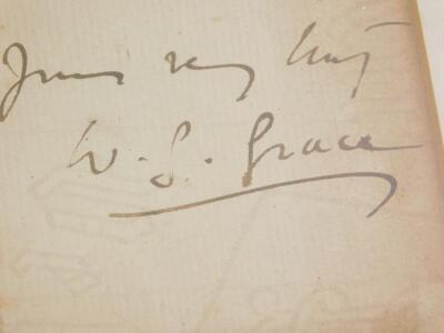 A autographed letter written by the cricketer W.G. Grace, on London County Cricket Club headed paper, dated August 28th 1903, to a Mr Beldam, "I do wish to know whether you had a members ticket or not, kindly let me know and which number if you have one, - 5