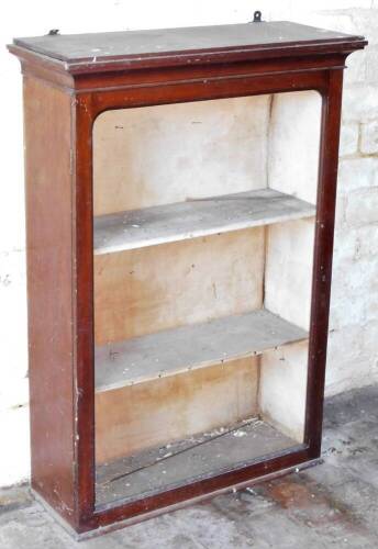 An early 19thC mahogany wall cabinet, with single door and shelves, 98cm high, 69cm wide, 25cm deep.