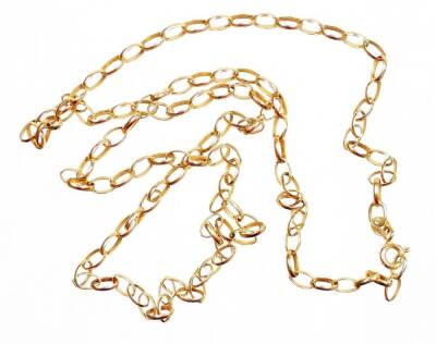 A 9ct gold curb link necklace, 48cm long overall, 3.3g.