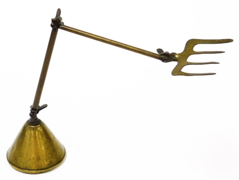 A Victorian anglepoise toasting fork, marked patent number 22048-24, 40cm high.