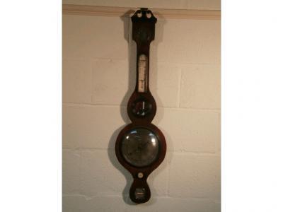 A Victorian rose wood banjo barometer