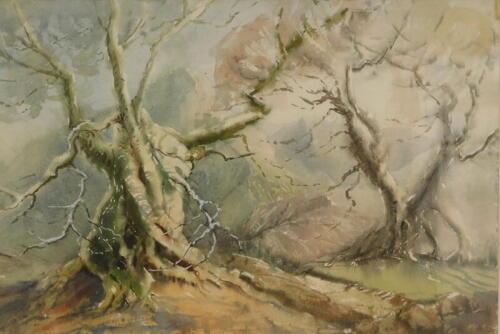 Beatrix Mary Blyth (1903-1986). Woodland scene, watercolour, 35.5cm x 55cm.