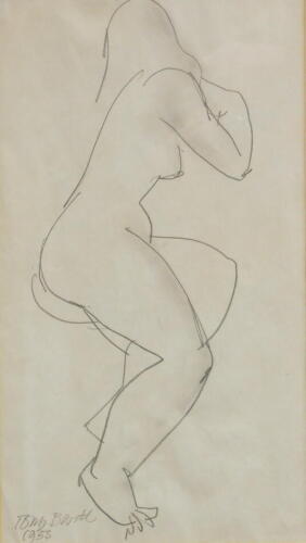 Antonin (Tony) Bartl (1912-1998). Female study, pencil, signed and dated 1953, 36.5cm x 20.5cm. Provenance: Lot 25 Lincoln Fine Art sale 27th February 2013, Golding Young & Mawer sold for £280.