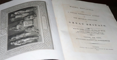 Lysons (Daniel) MAGNA BRITANNIA... 6 vol. in 8, engraved plates throughout, contemporary half calf over patterned boards, folio, T. Cadell & W. Davies,1806-22. - 2