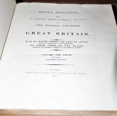 Lysons (Daniel) MAGNA BRITANNIA... 6 vol. in 8, engraved plates throughout, contemporary half calf over patterned boards, folio, T. Cadell & W. Davies,1806-22. - 6