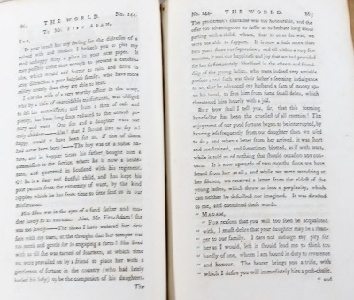 Fitz-Adam (Adam) THE WORLD FOR THE YEAR 2 vol., engraved title vignette, contemporary tree calf, 4to, R. & J. Dodesley, 1753-55. - 5