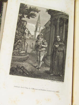 Le Sage (Alain René) The Adventures of Gil Blas de Santillane translated by Tobias Smollett, 3 vol., 15 engraved plates, contemporary half calf over patterned boards, 8vo, 1819. - 5