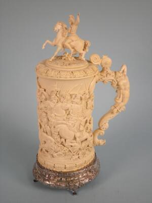 A 19thC German ivory tankard