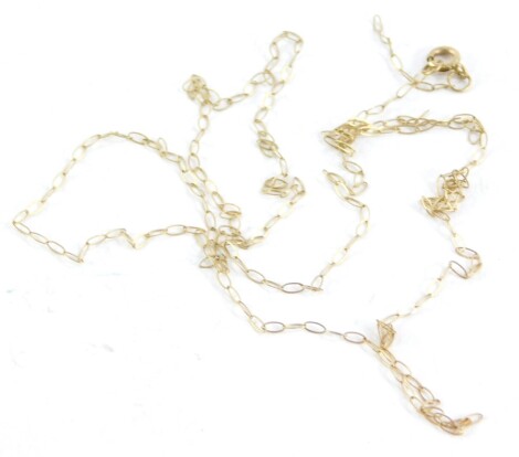 A 9ct gold fine link chain. (AF)