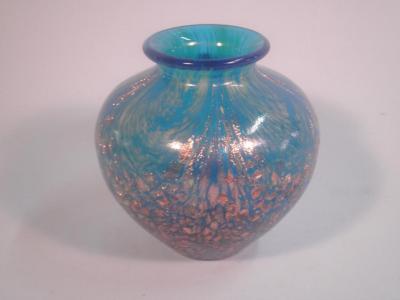 An Italian blue globular vase