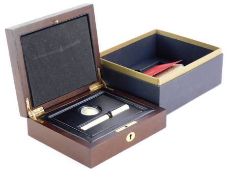 An East India Company 200th Anniversary one Guinea gold coin, 22ct gold, 8.4g, number 37 of 200, sold with certificate, some paperwork and lockable case.