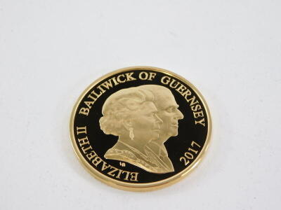 A Guernsey 2017 five pound 22ct gold coin, number 53 of 150, 39.94g, sold with certificate and fitted case. - 3