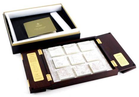 An East India Company Empire Collection set of nine gold proof coins, each of one denomination, weighing 8g, of 24ct gold, edition number 8 of 500, in fitted case with paperwork.