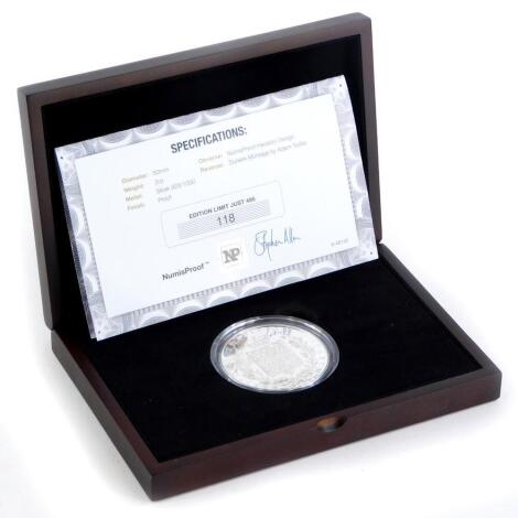 A Dunkirk 80th Anniversary silver Numisproof, 2oz of 925 standard silver, limited edition 118 of 495, with certificate.