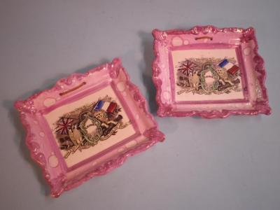A pair of Sunderland lustre wall plaques