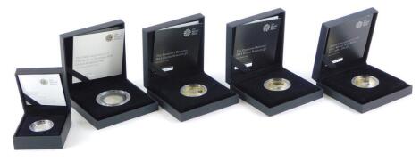 A collection of silver commemorative coins, to include proof two pound for the 100th Anniversary of the First World War Royal Navy 2015, silver two pound proof for 2015 (2), a silver Piedfort fifty pence for the 950th Anniversary of the Battle of Hastings