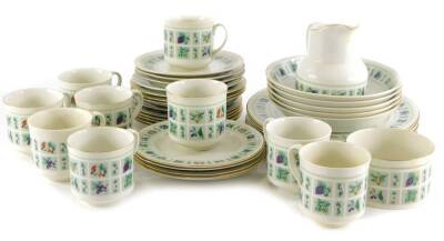 A Royal Doulton Tapestry pattern part tea and dinner service, to include dinner plates, side plates etc.