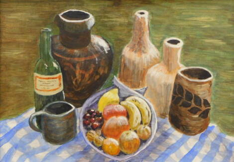 Richard Lane Fox (20thC). Fruit still life, oil on board, signed and dated (19)98, 41cm x 58cm. Artist label verso.