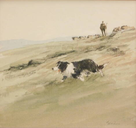 Philip Gardner (1922-1986). Fetching in the Stragglers, watercolour, signed and titled verso, 19.5cm x 20.5cm. Label verso Art Framers Sheringham With Burlington Painting Exhibition Catalogue 1992.