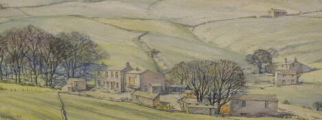 Donald Burley. Yorkshire, watercolour, signed, titled and dated (19)99, 19cm x 52cm.