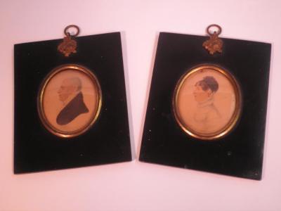 A pair of early 19thC portrait miniatures