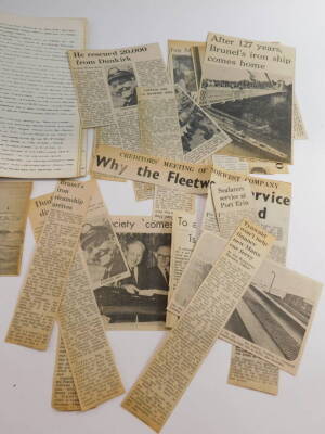 A Liverpool Dockyard Log Book, vol 16, November 25th 1968 - May 15th 1971., compiled by Mr F C Thornley., detailing ships movements, repairs, etc., including the sea trials for the liner Queen Elizabeth II., together with assorted press cuttings. - 2