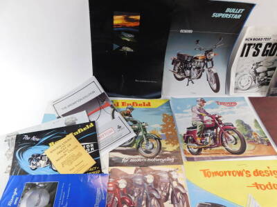 Motorcycle brochures and engine leaflets, including Royal Enfield, Triumph, BSA, and the Motorcycle Buyer's Guide 1957. (a quantity) - 4